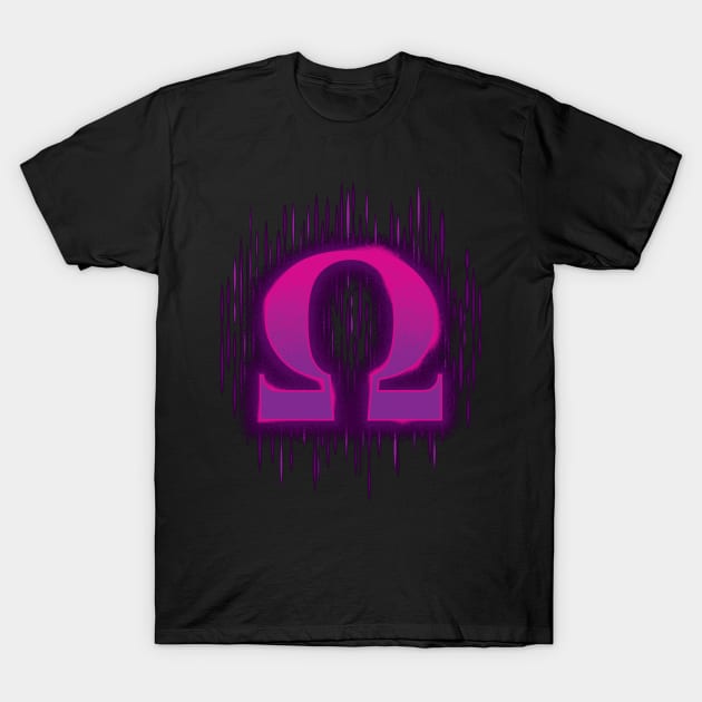 Greek Omega - Pinky Purple T-Shirt by DCLawrenceUK